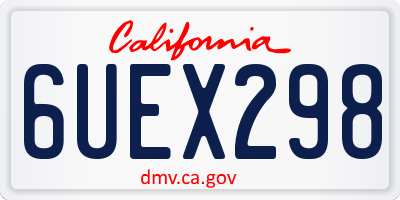 CA license plate 6UEX298