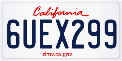 CA license plate 6UEX299
