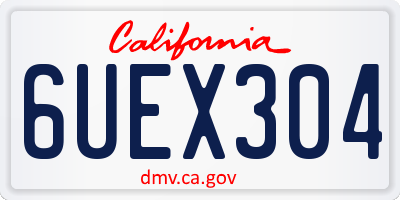 CA license plate 6UEX304