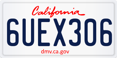 CA license plate 6UEX306