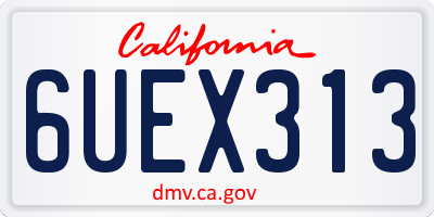 CA license plate 6UEX313