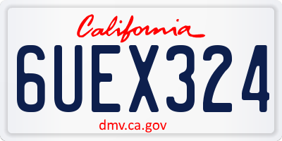 CA license plate 6UEX324