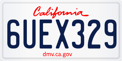CA license plate 6UEX329