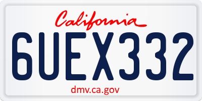 CA license plate 6UEX332