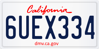 CA license plate 6UEX334