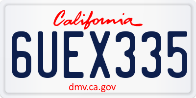 CA license plate 6UEX335