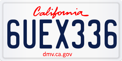 CA license plate 6UEX336