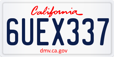 CA license plate 6UEX337