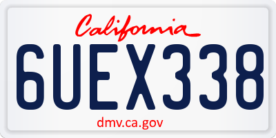 CA license plate 6UEX338