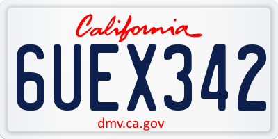 CA license plate 6UEX342