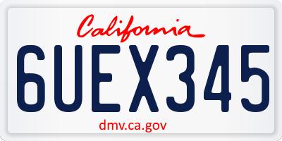 CA license plate 6UEX345