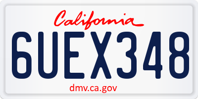 CA license plate 6UEX348