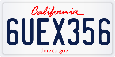 CA license plate 6UEX356