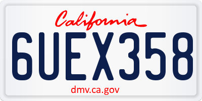 CA license plate 6UEX358