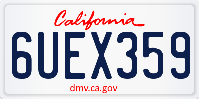 CA license plate 6UEX359