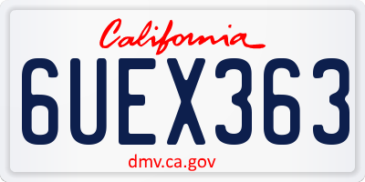CA license plate 6UEX363