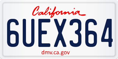 CA license plate 6UEX364
