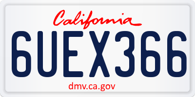 CA license plate 6UEX366