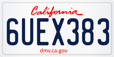 CA license plate 6UEX383