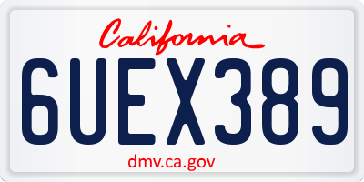 CA license plate 6UEX389