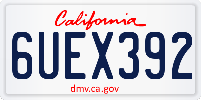 CA license plate 6UEX392
