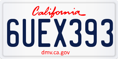 CA license plate 6UEX393