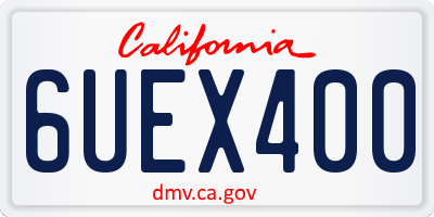 CA license plate 6UEX400