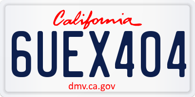 CA license plate 6UEX404