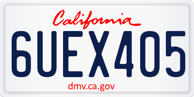 CA license plate 6UEX405
