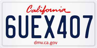 CA license plate 6UEX407