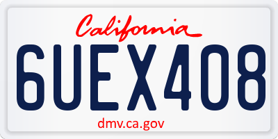 CA license plate 6UEX408