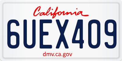 CA license plate 6UEX409