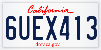 CA license plate 6UEX413