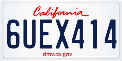 CA license plate 6UEX414