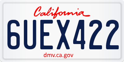CA license plate 6UEX422