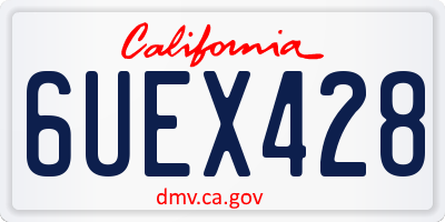 CA license plate 6UEX428