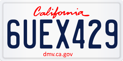 CA license plate 6UEX429