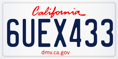 CA license plate 6UEX433