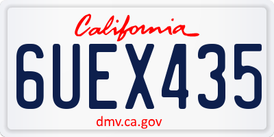CA license plate 6UEX435