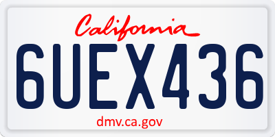 CA license plate 6UEX436