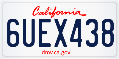 CA license plate 6UEX438