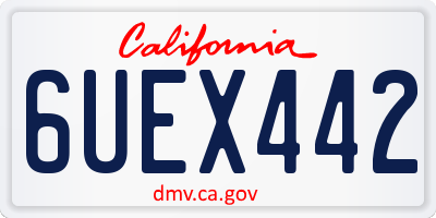 CA license plate 6UEX442