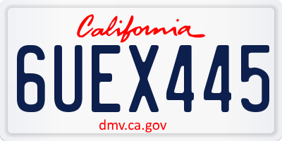 CA license plate 6UEX445
