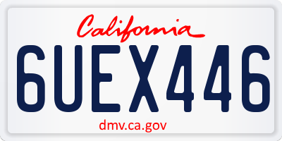 CA license plate 6UEX446
