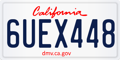 CA license plate 6UEX448