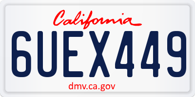 CA license plate 6UEX449