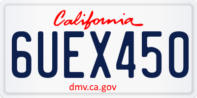CA license plate 6UEX450