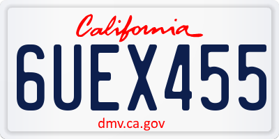 CA license plate 6UEX455