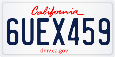 CA license plate 6UEX459