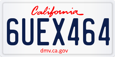 CA license plate 6UEX464